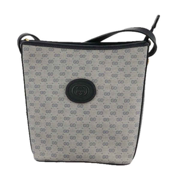 GUCCI Micro GG Supreme Shoulder Bag PVC Navy Gold 007 89 1095 Auth th5584 - Picture 13 of 16